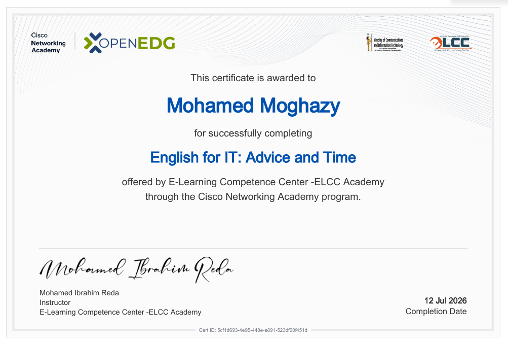 English for IT: Advice and Time